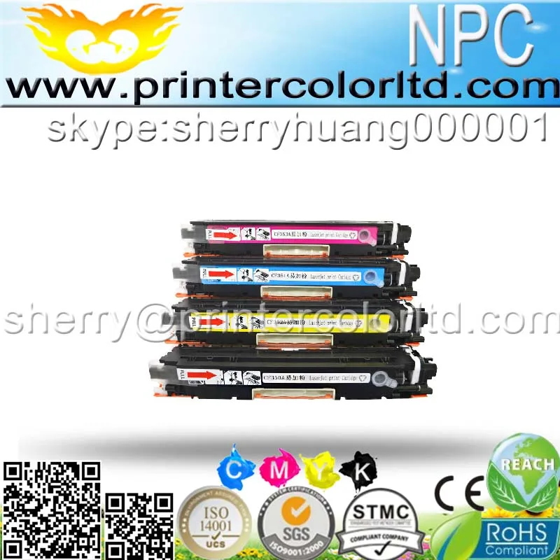 Совместимый цветной тонер картридж CF350A CF351A CF352A CF353A 130A для принтера hp Color LaserJet Pro MFP