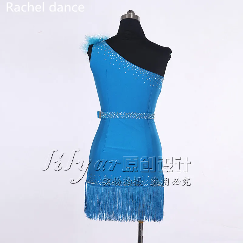 

2017 New Brands New Lady Latin Dance Skirt For Womens Blue Adjustable Styles Latin Dance Dress Competition Practice Dancewear