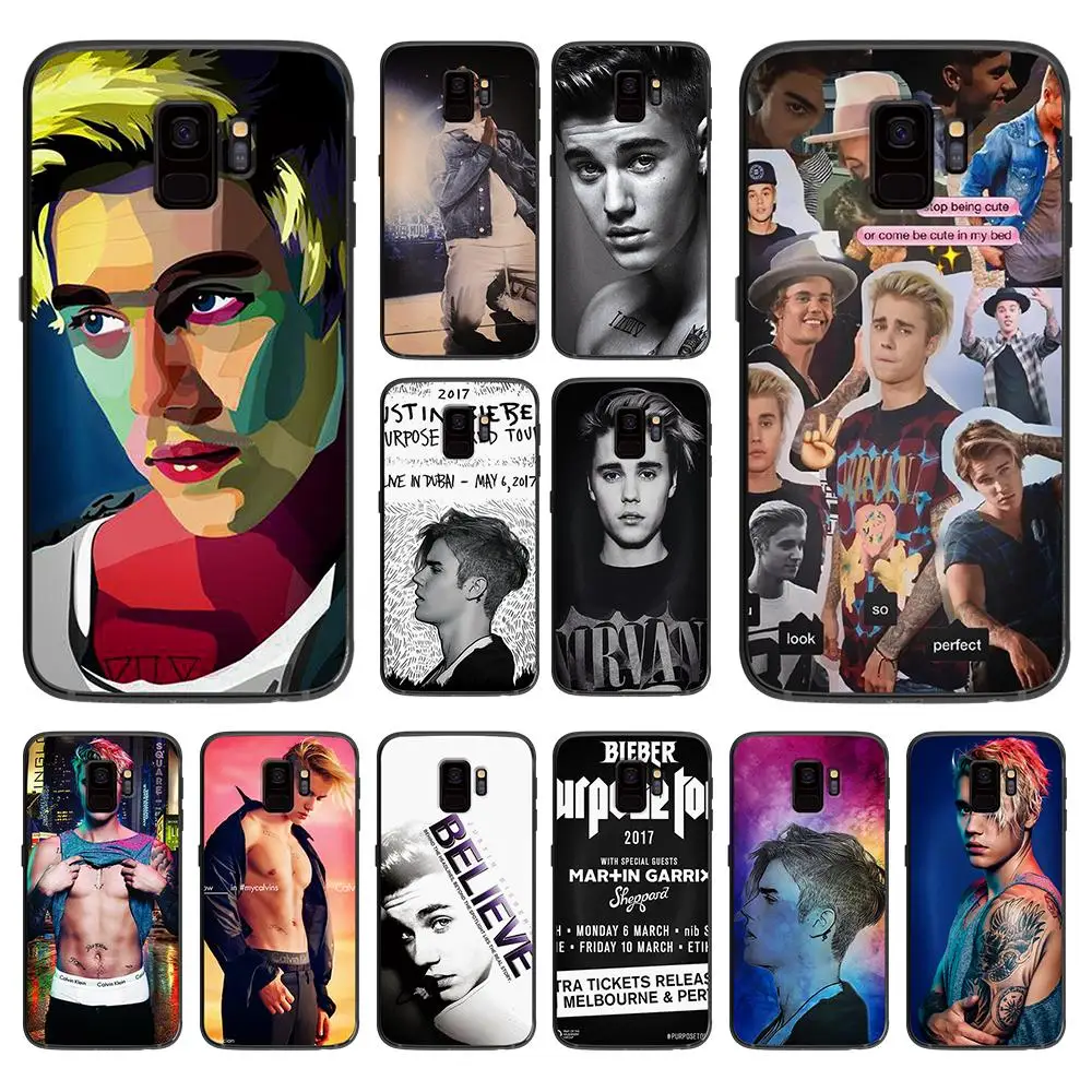 Джастин Бибер арт концертный мягкий чехол для телефона Samsung Galaxy S6 S7 S8 S9 S10e Plus Note 8 9