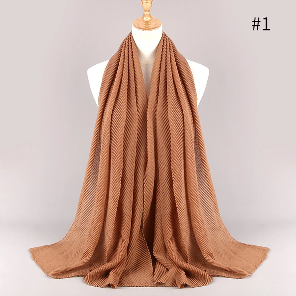 

80*180cm Large Size Women Crinkle Bubble Cotton Scarf Muslim Hijab Scarf Turban Headwrap 22 Colors Wrinkle Pleated Scarves