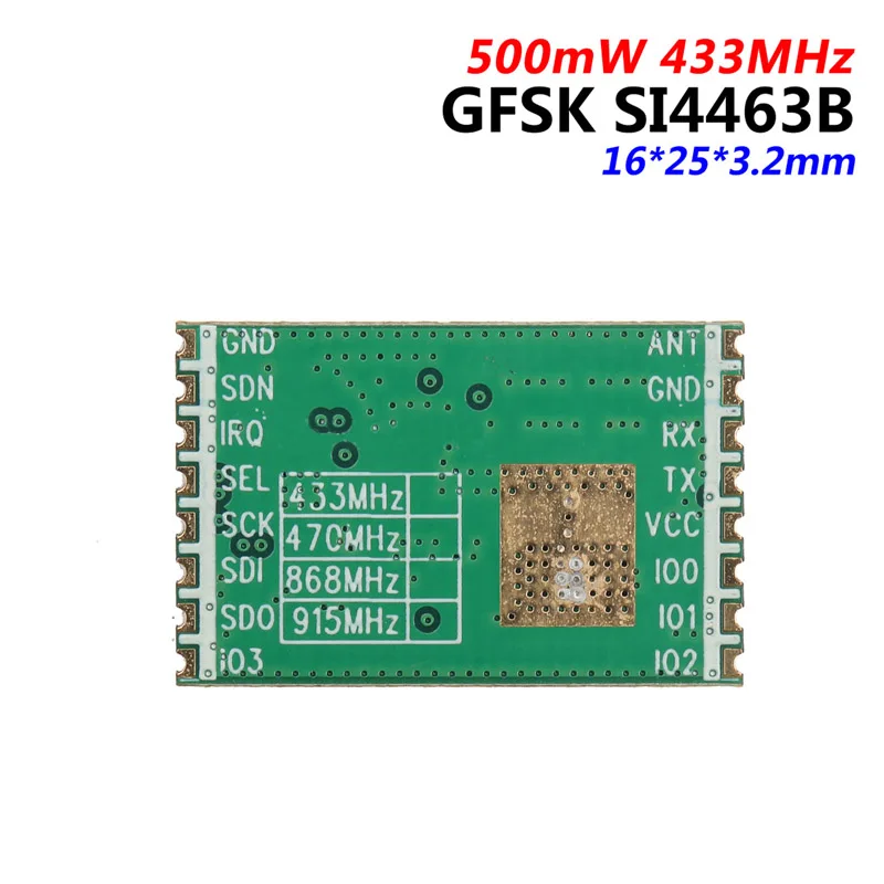 433 МГц/470 МГц SI4463B PA GFSK беспроводной приемопередатчик модуль 500 мВт для Arduino |