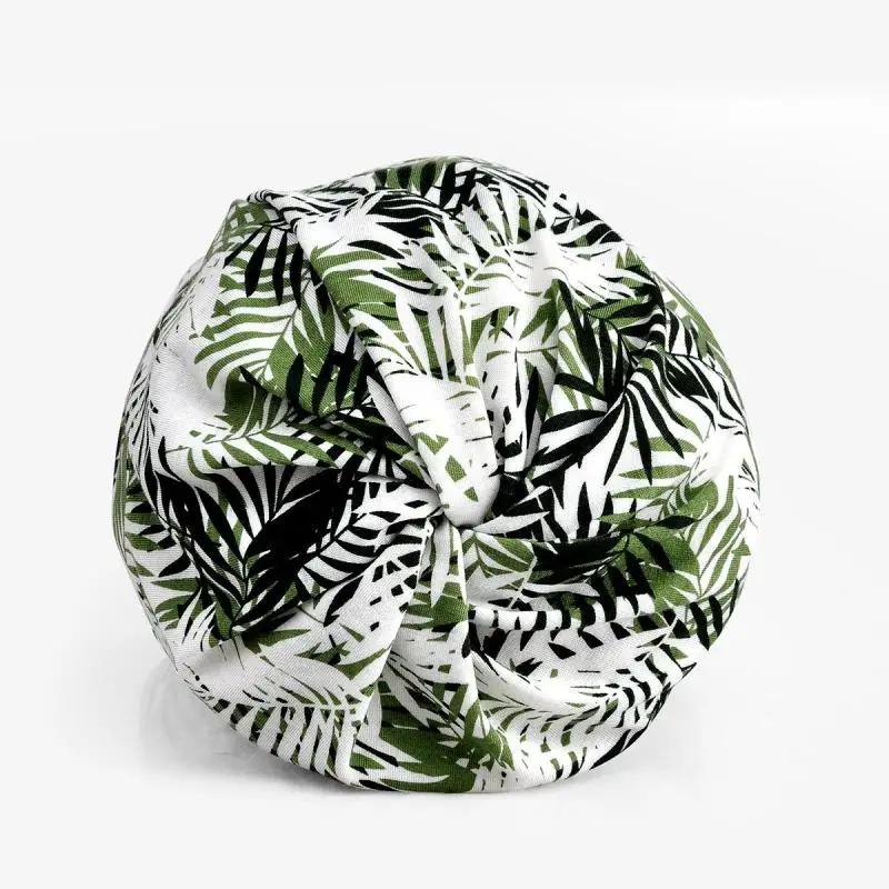 Шапка бини COKK для женщин и мужчин хлопковая шапка хвоста с узором листьев унисекс