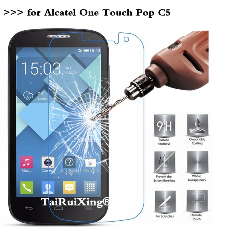 9H 2.5D 0 26 мм Закаленное стекло протектор экрана для Alcatel C5 Защитная пленка One Touch Pop C 5