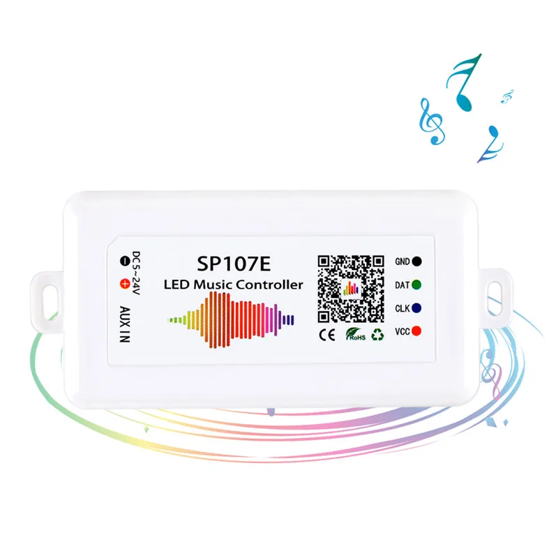 Музыкальный контроллер SP110E SP105E sp107 e Bluetooth Wi Fi для WS2811 WS2812B SK6812 APA102 WS2801 светодиодная
