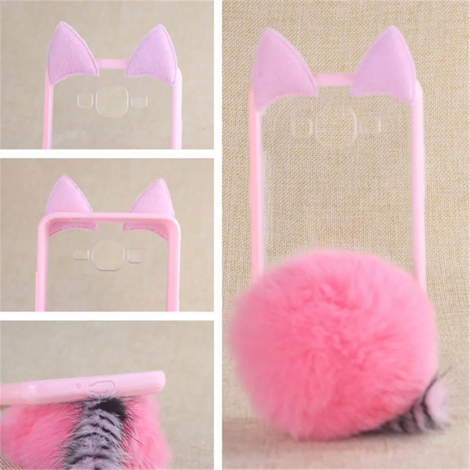 TENENELE Phone Case 5.5'ɿor Huawei Honor 5A Cute Fur Furry Ball Rabbit Cover Soft Silicone Coque Cases For Honor5A |