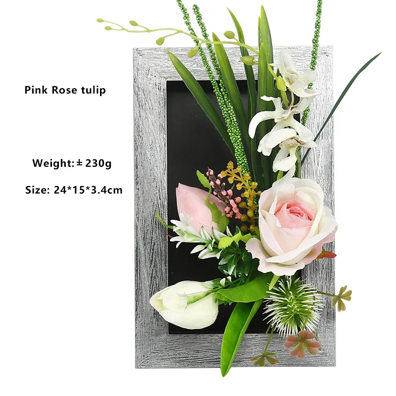 Pink Rose tulip 3D Искусственные растения, декоративные стерео искусственные цветы, настенные наклейки, Винтажные Украшения, искусственные растения, настенная художественная рамка - Цвет: Pink Rose tulip