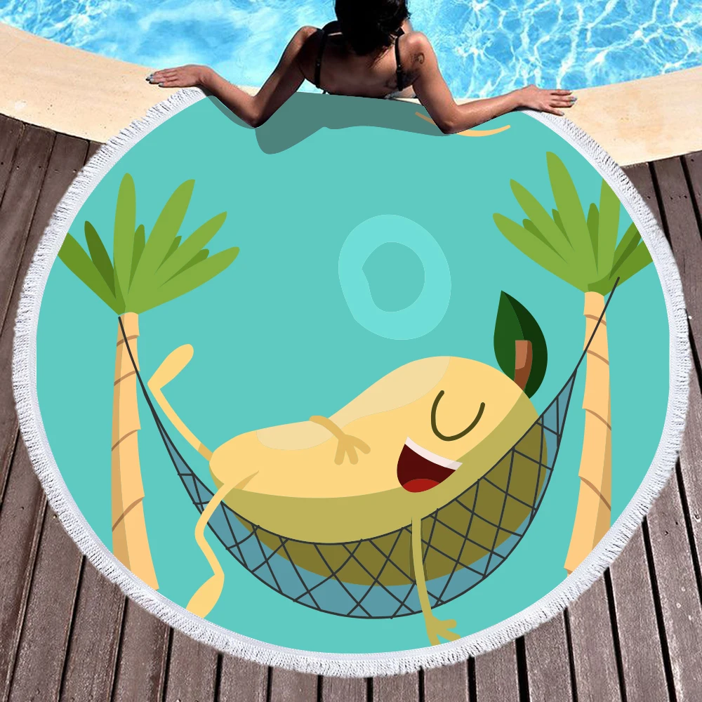 Милое солнцезащитное полотенце для ванной пляжное шарф с рисунком фруктов