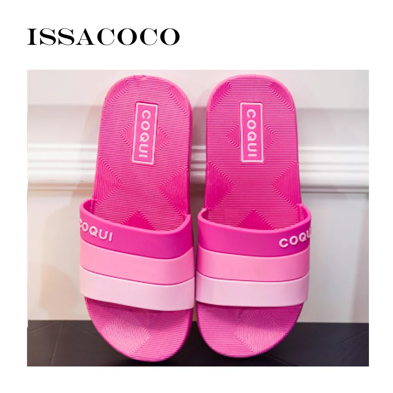 

ISSACOCO 2018 Ladies Summer Shoes Slippers Shoes woman Sandals Woman High Quality Soft Beach Bathroom Shoes Zapatillas Pantufa