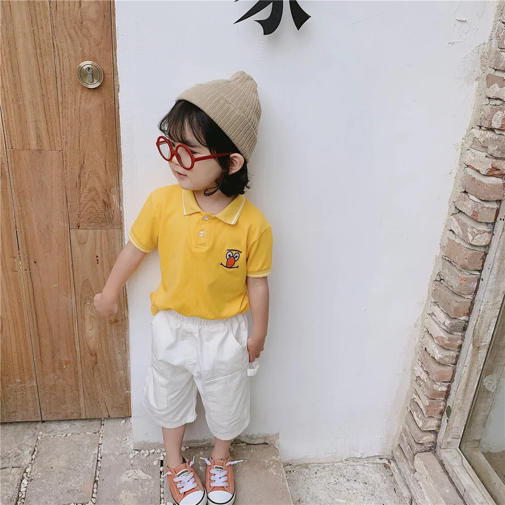 2019 Новое поступление летняя Хлопковая универсальная футболка-поло с короткими