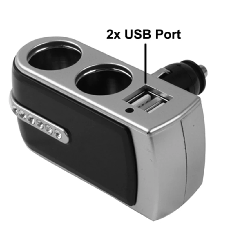 Kaneed 12 V 24 Dual USB Автомобильное зарядное устройство 5V Twin Зажигалка для сигарет