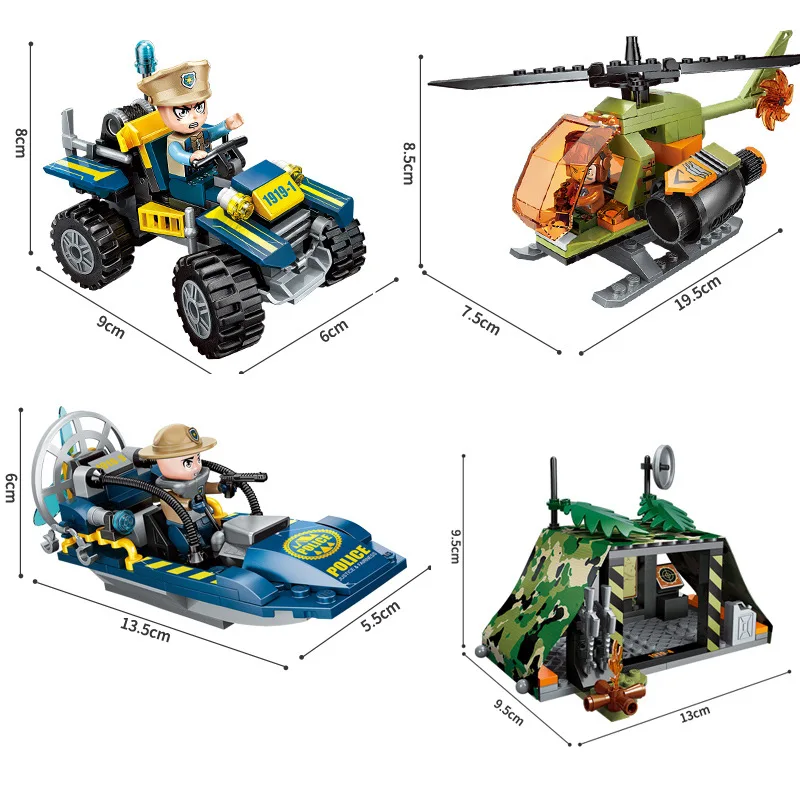 416 шт. детские строительные блоки игрушки совместимые с LEGO city Police series внедорожный