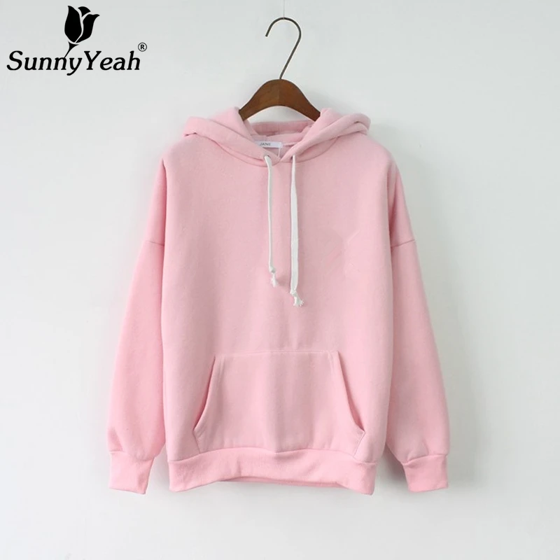 SunnyYeah зима толстовки женские свитшоты Харадзюку с длинным рукавом повседневное