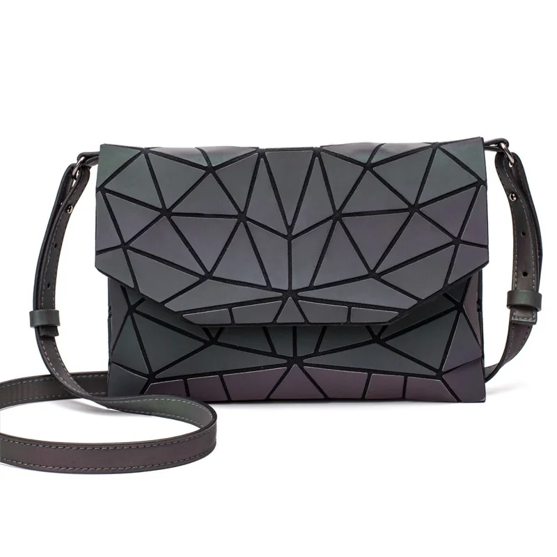 New Matte Chain Shoulder Bags Women Evening Bag For Girls Geometric Folding Handbags And Purse Luminous Clutch Messenger | Багаж и сумки