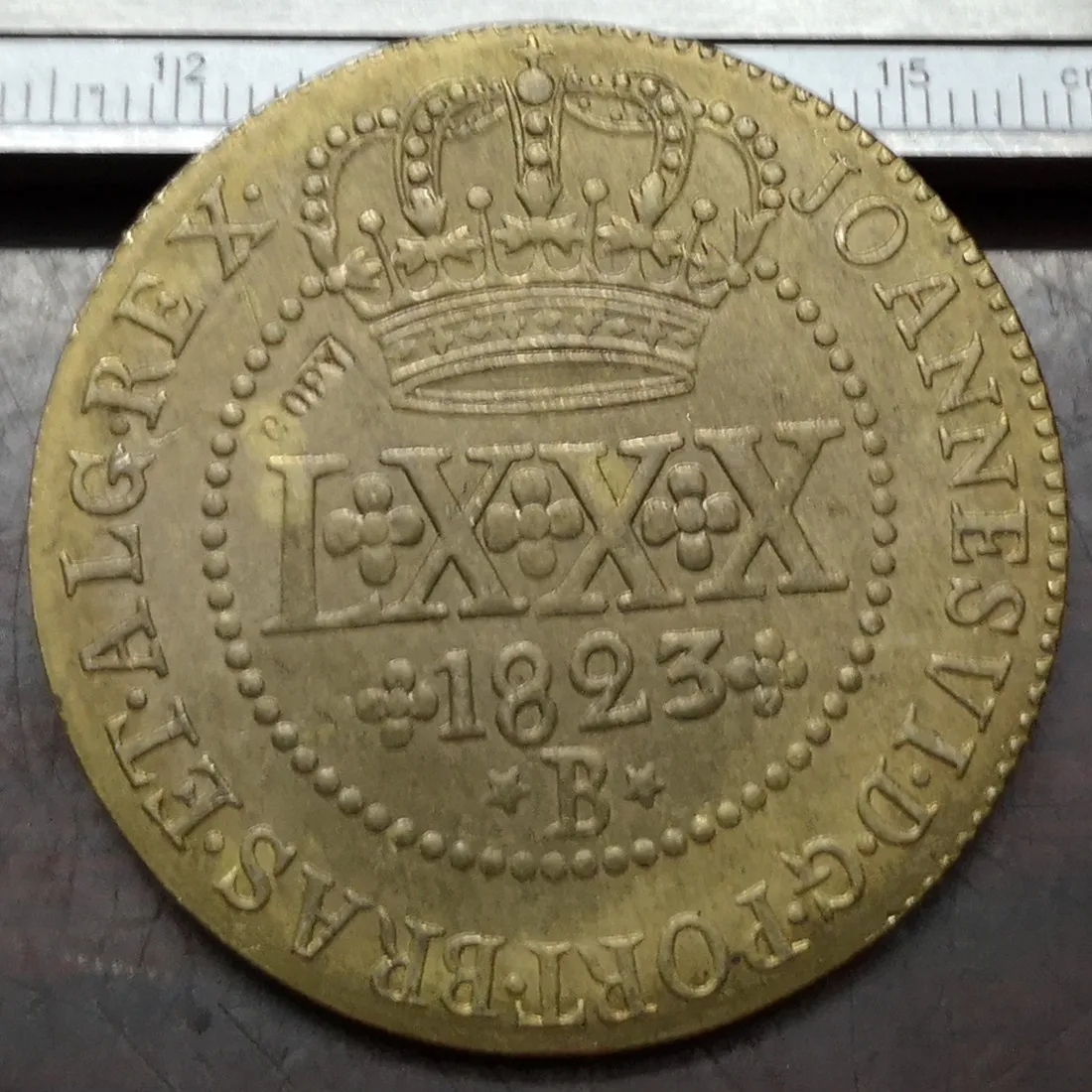 1823 B Бразилия 80 Reis Joao VI медная копия монеты 41 мм|Безвалютные монеты| |