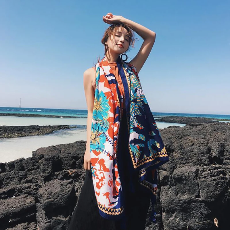 Модные женские шали с принтом пейсли роскошные брендовые и пляжные чехлы для