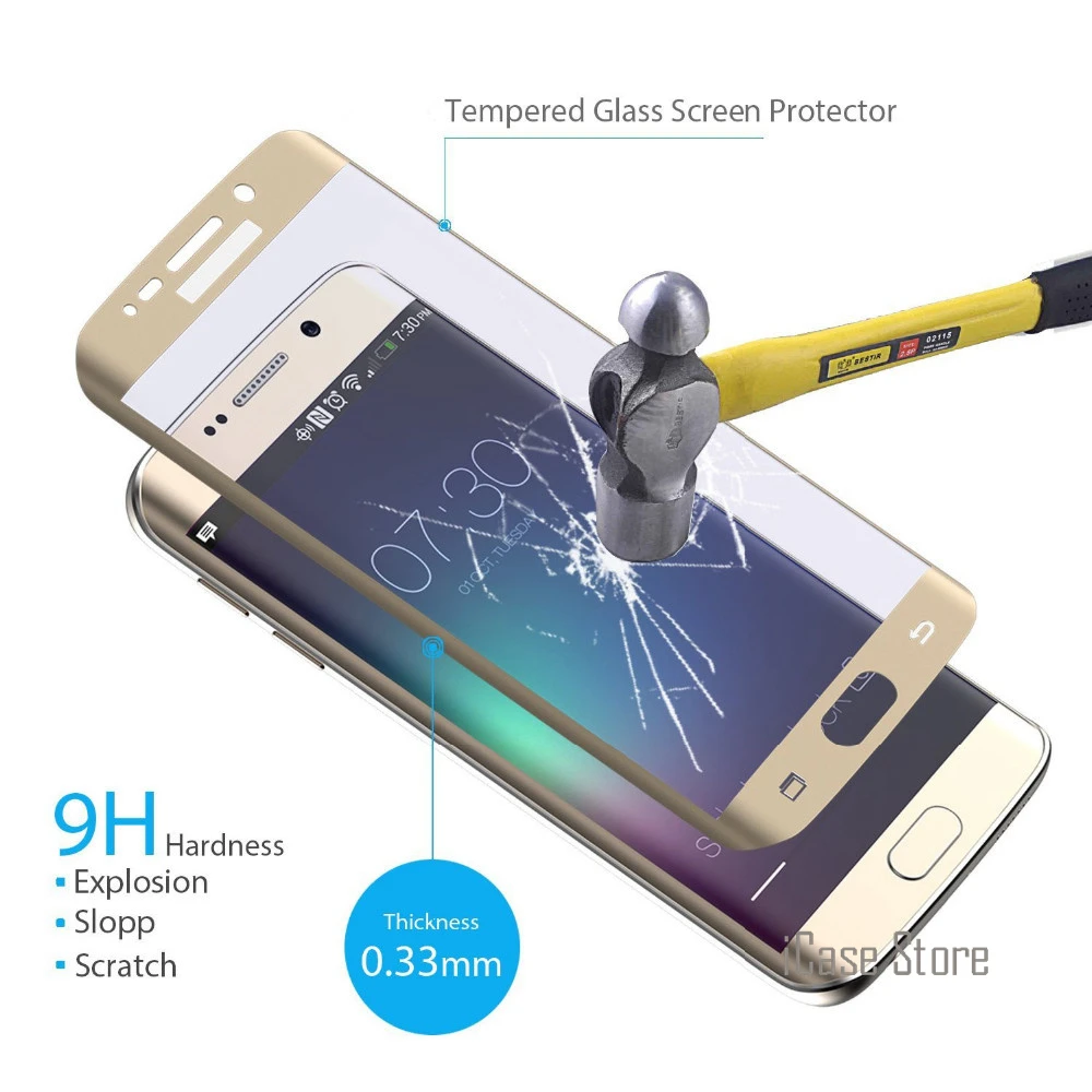 3D изогнутый полноэкранный чехол из закаленного стекла для Samsung Galaxy A3 A5 A7 2017 S7 Edge S6