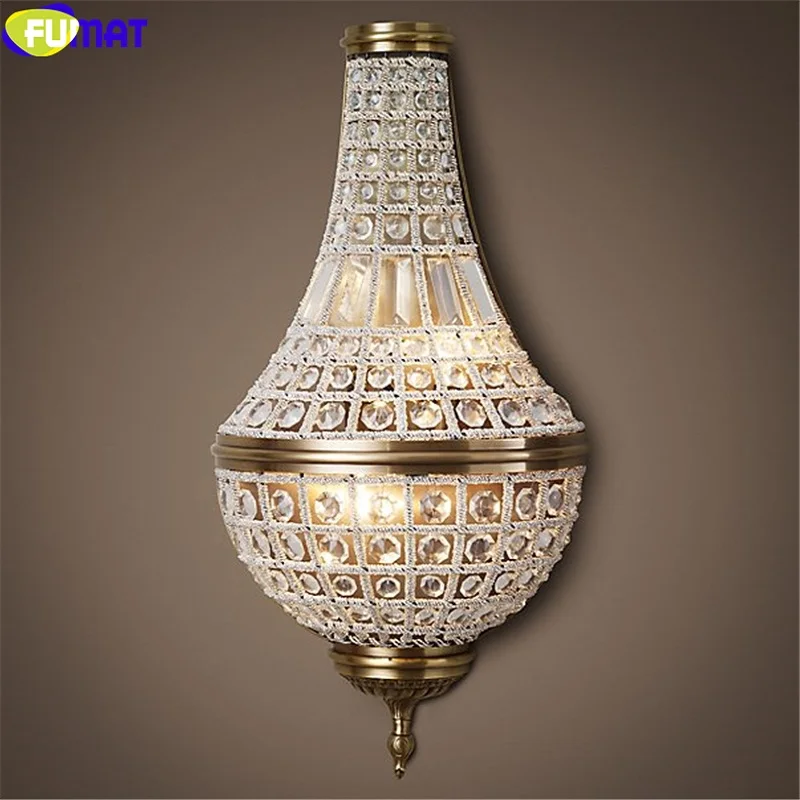 

FUMAT RH Ins Cyber Security Crystal K9 Wall Lamp Franch Loft Retro Style Lamps For Bedroom Walk Way Living Room Mirror LED Light
