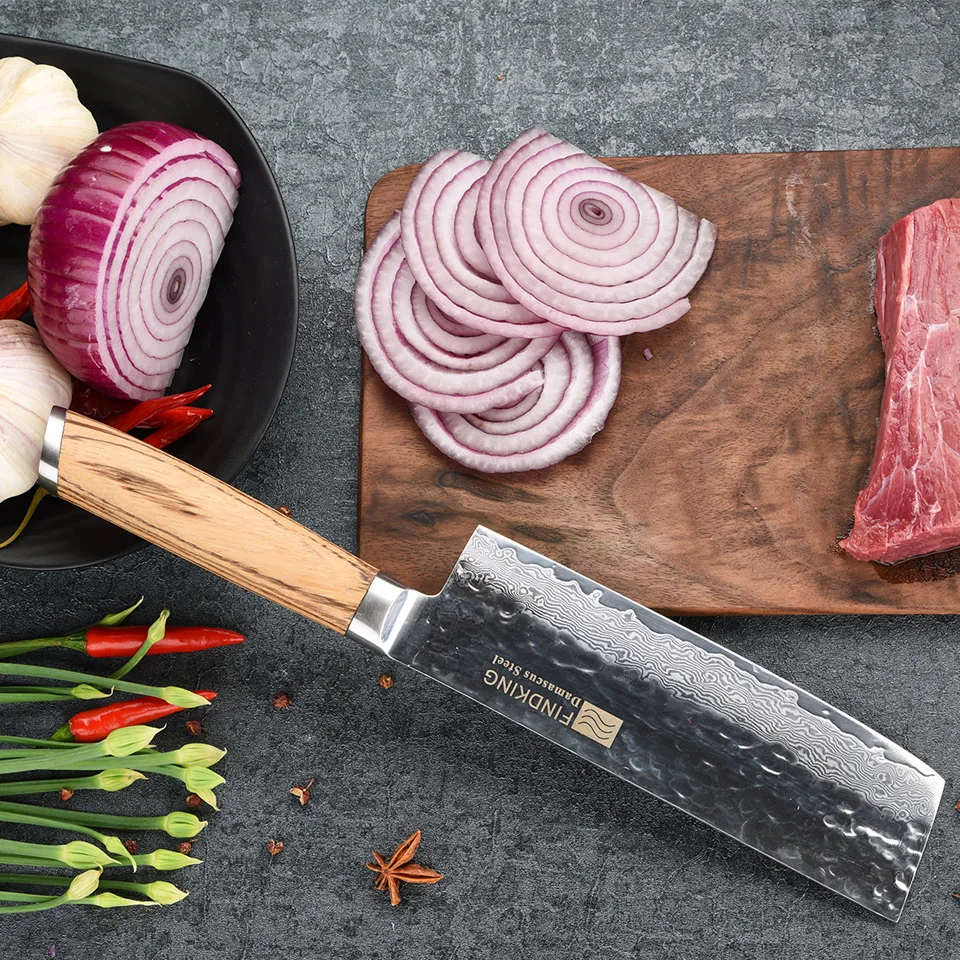 FINDKING 2017 Новый дамасский стальной нож зебра с деревянной ручкой 6 5 дюйма шеф повар