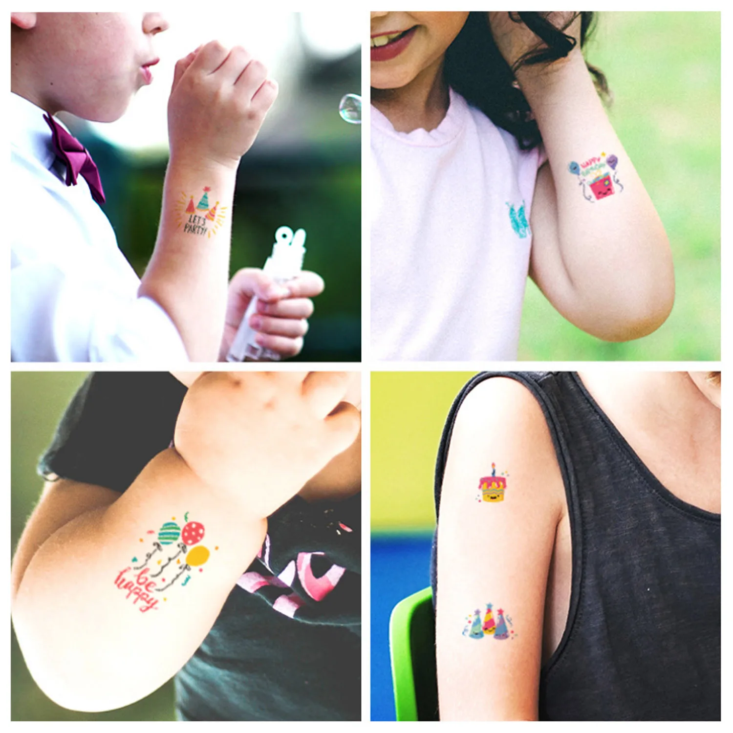 10 шт. на день рождения вечерние татуировки наклейки с цветным изображением