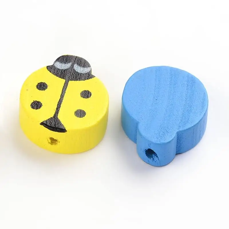 50 шт. деревянные бусины с божьей коровкой 18 ~ 19x15x6 мм|bead lampwork|wood mugwooden roller |