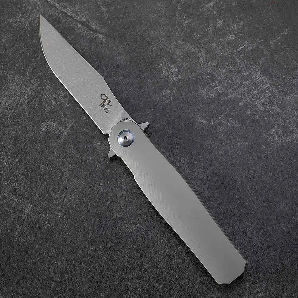 Gray CH3505 S35VN стальной шариковый подшипник, складной нож для кемпинга, инструмент для самозащиты, TC4 ручка, Тактический карманный EDC - Цвет: Gray