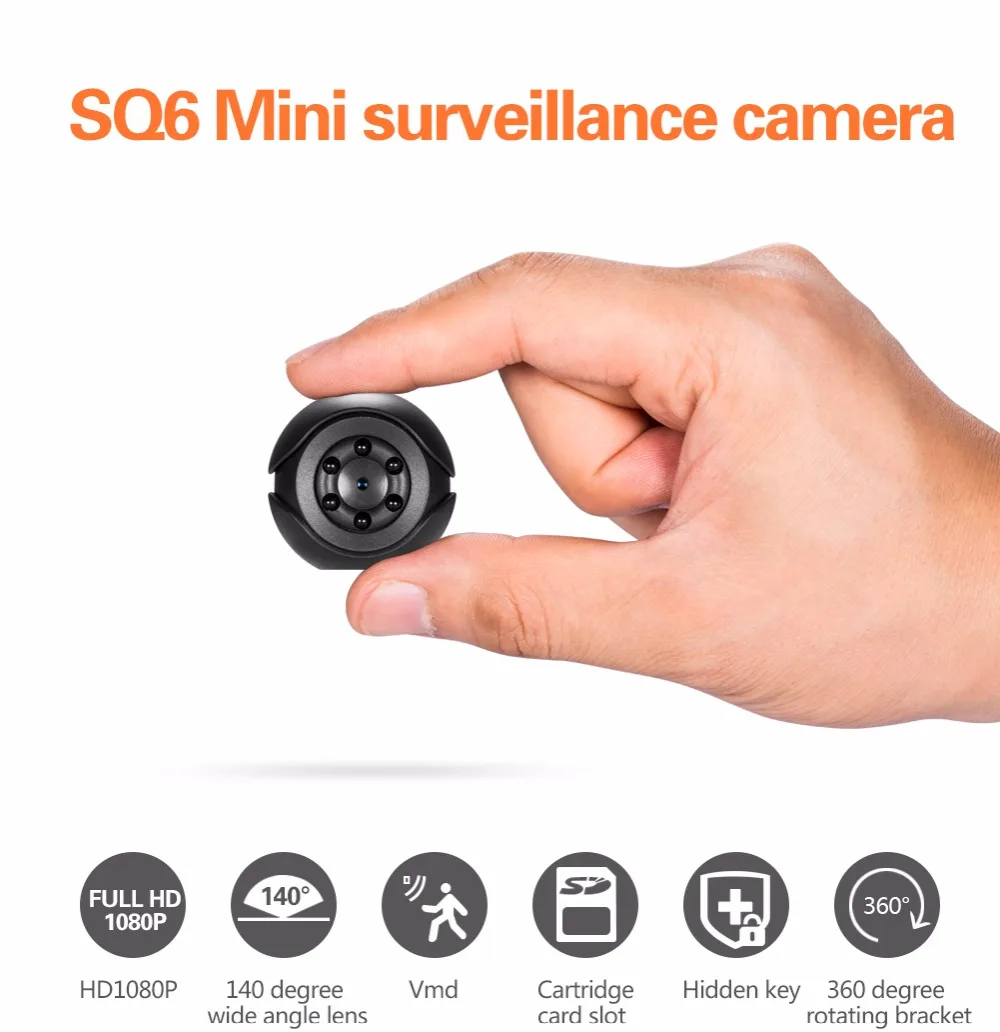 SQ6 SQ 6 Secret Small Micro Video Mini Camera With Motion Sensor HD 1080p Night Vision Cam Camcorder Body Miniature Minicamera