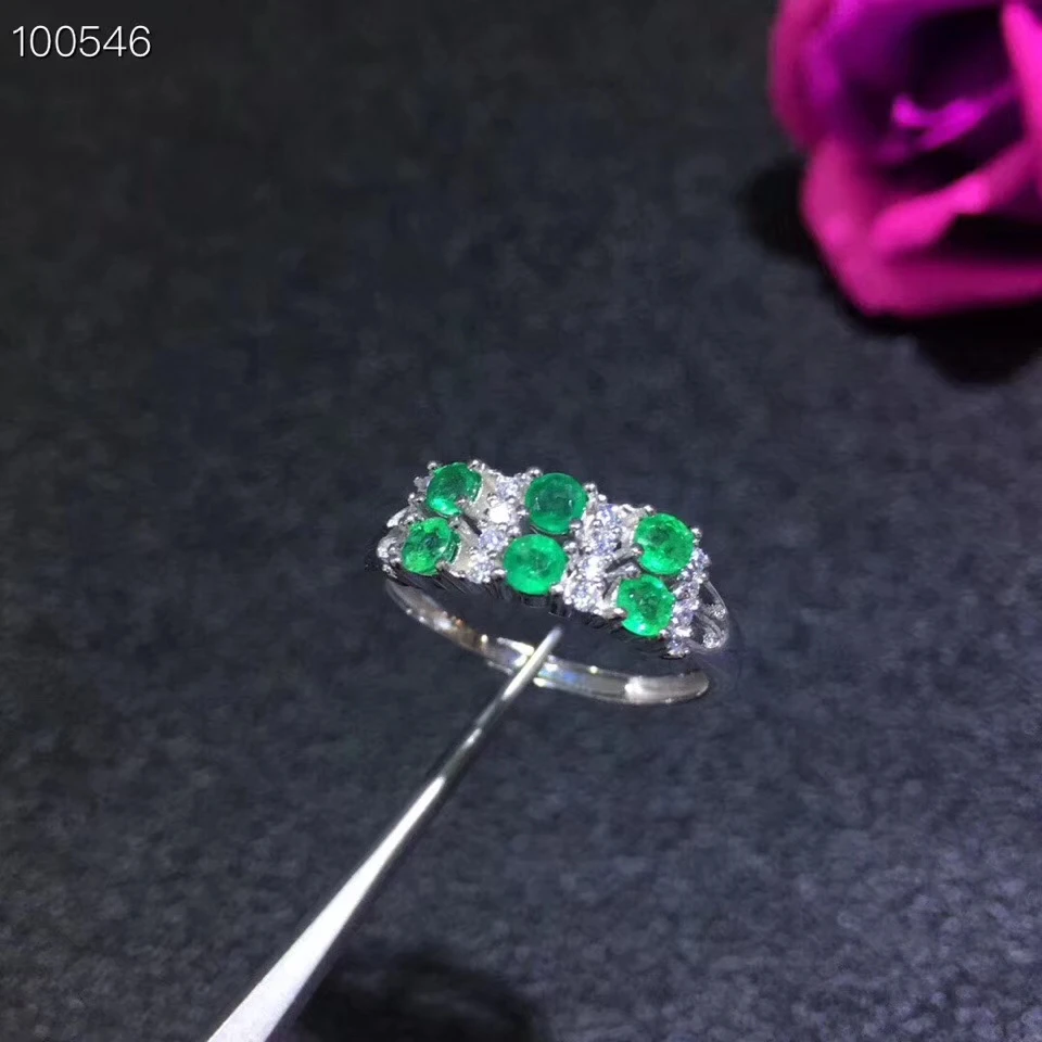 

S925 silver Natural green emerald gem ring natural gemstone ring fashion Lovely wide geometry woman girl party gift jewelry