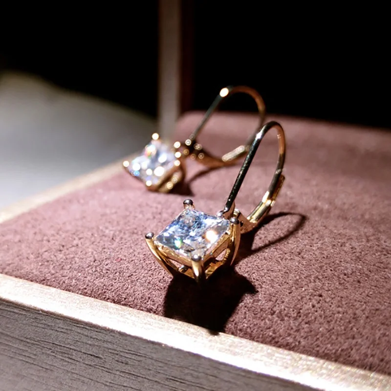 18K золото пара сережек 1CT D цветные Серьги с муассантом для женщин M-0.13 | Украшения и
