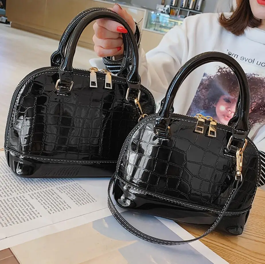 Зеркальная крокодиловая сумка с узором 2019 Новая модная качественная женская