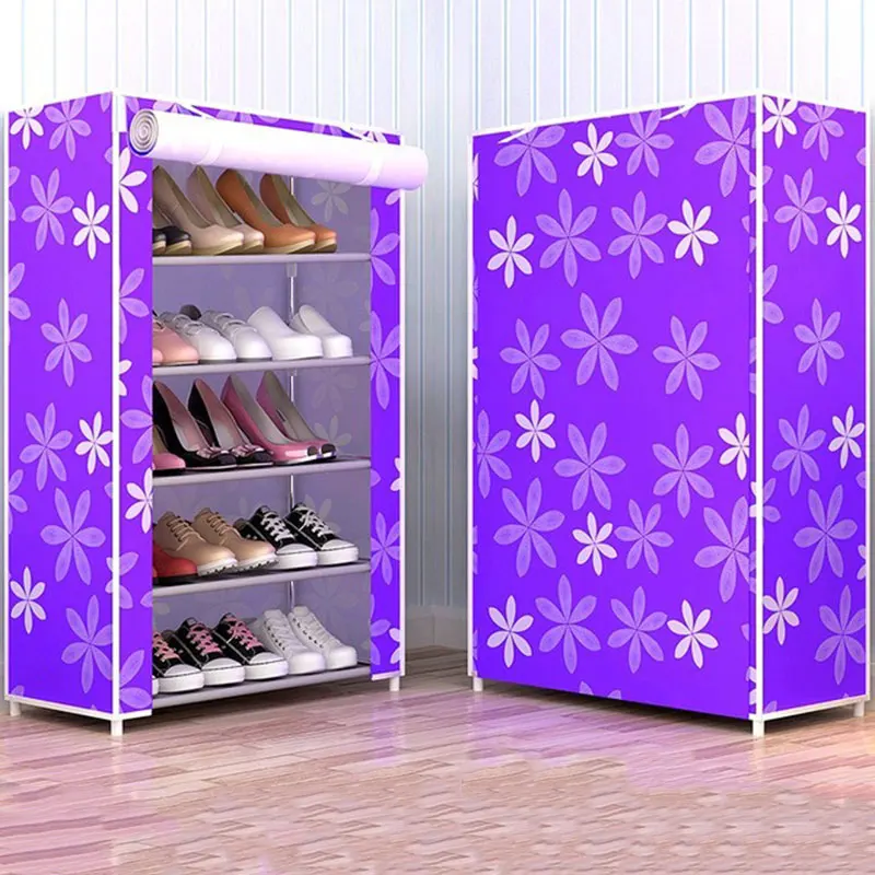 Шестислойный домашний пыленепроницаемый шкаф для обуви нетканый тканевый