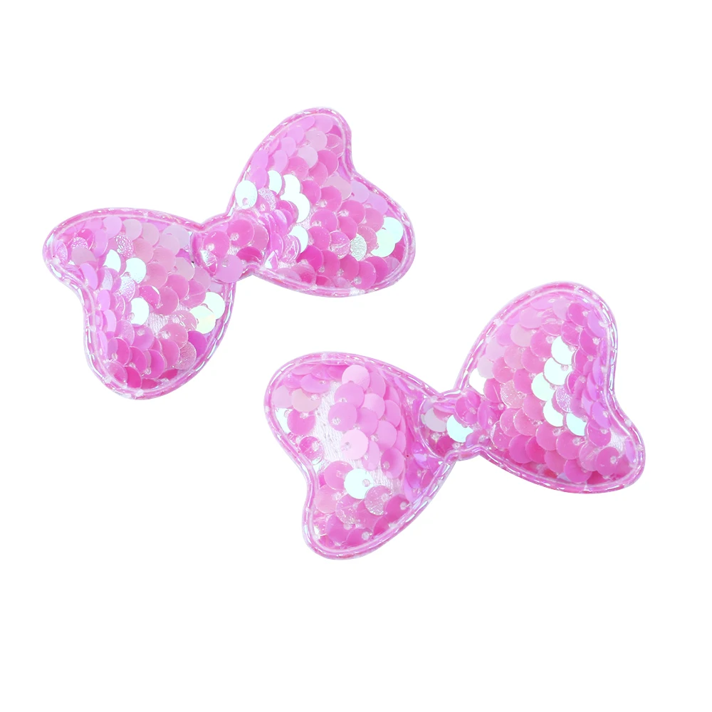 David accessories с бантом в виде сердца, Реверсивный к требованиям заказчика; сверкающие; Цвет Сменные простыни нашивка с блестками, сделай сам DIY бигуди для волос Украшения, 5Yc6986 - Цвет: 61x38mm
