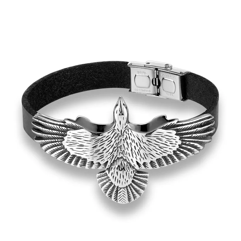 Bobo Обложка Мода Нержавеющая сталь Homme Pelican Браслеты черный Пояса из натуральной кожи Для мужчин орел браслет pulseira de couro