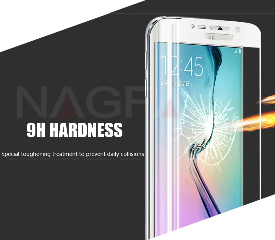 NAGFAK Защитное стекло для samsung Galaxy S7 S6 Edge закаленное защитное стекло для экрана 3D изогнутое стекло для samsung S7 пленка