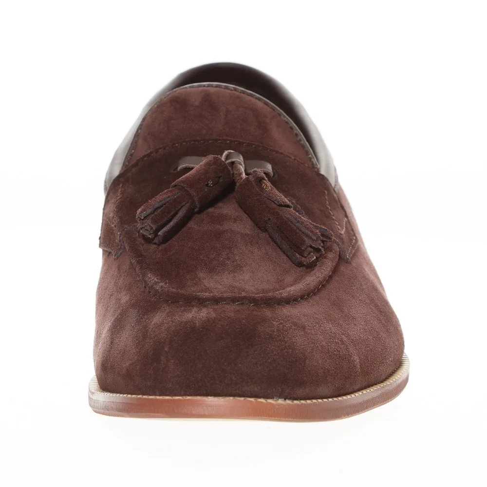 New British Mens Brown Leather Tassel Loafers Shoes Prom Suede Men Dress Fashion Casual Slippers Men's Flats Size 6.5-13 | Обувь