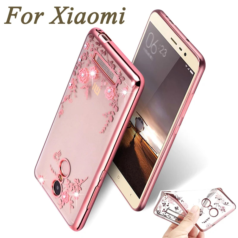 Роскошный прозрачный мягкий силиконовый чехол из ТПУ с цветами для Xiaomi 4 4C 4i 6 Plus