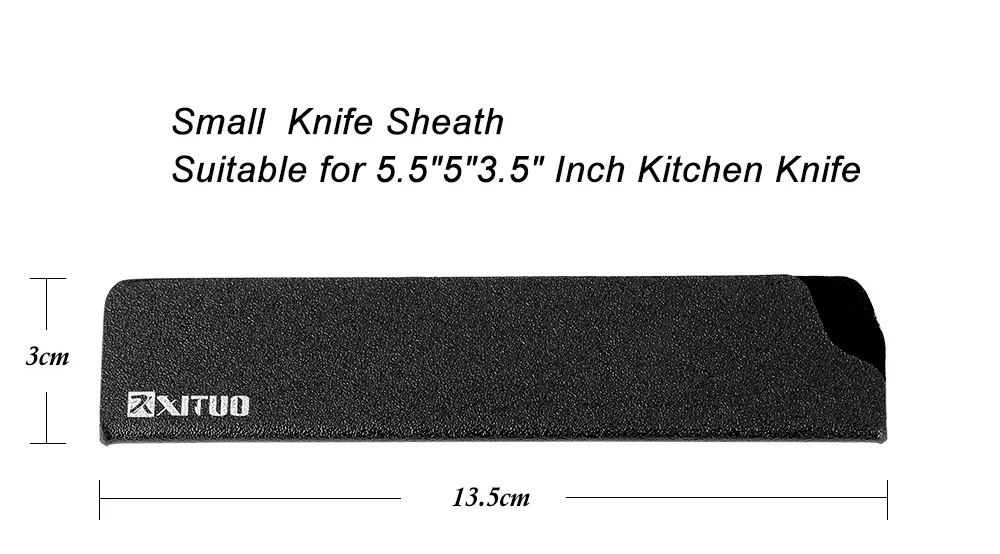 Small Knife Sheath XITUO " 7" " 5" 3," дюймов нож шеф-повара оболочка для нарезки овощей Santoku ножи для очистки овощей 2 шт кухонный нож инструмент в ножнах черный - Цвет: Small Knife Sheath