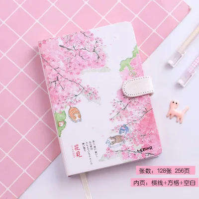 Ying Hua Shu Xia А5 японские творческие канцелярские принадлежности с принтом "Сакура" подарок для девочек милые красочные страницы блокнот дневник с твердой обложкой блокнот Bullet Journal - Цвет: Ying Hua Shu Xia