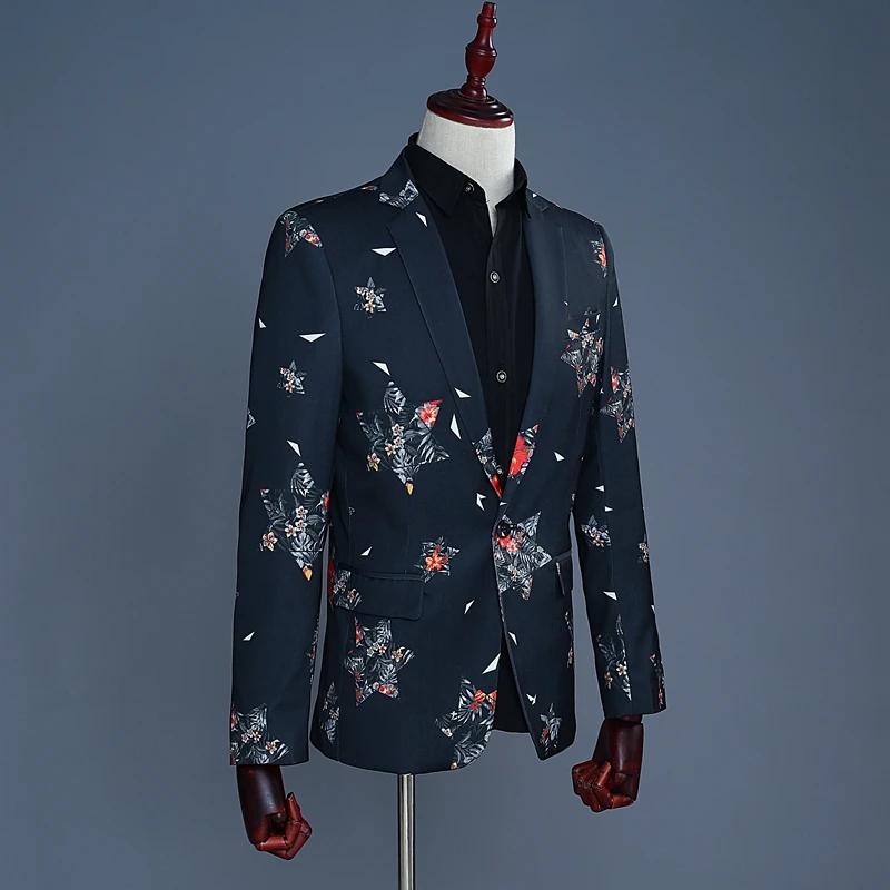 Костюм мужской свадебный с принтом звезд приталенный силуэт пиджак и брюки