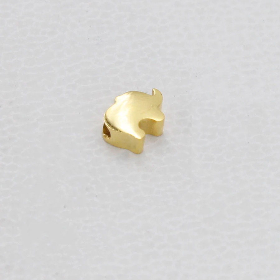 gold color Fnixtar зеркальная полировка Нержавеющая сталь 1,8 мм шарик с маленьким отверстием животных украшения в виде слонов для самостоятельного изготовления ювелирных изделий 3*8 мм 20 шт./лот - Окраска металла: gold color