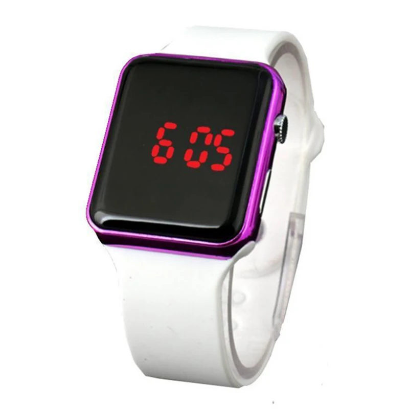 White Purple Мужские спортивные светодиодные часы мужские цифровые часы мужские часы силиконовые электронные часы мужские часы Reloj Hombre Hodinky Relogio Masculino - Цвет: White Purple