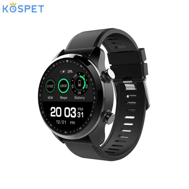 black Смарт-часы KOSPET 4G pk lem9 Z28 LEM3 для мужчин Android 6,0 четырехъядерный gps 2 ГБ+ 16 Гб 620 мАч батарея замена мужчин t ремешок водонепроницаемые часы - Цвет: black