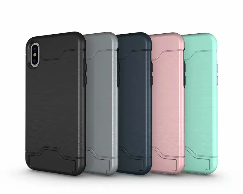 Оптовая Продажа 10X Роскошный чехол 2 в 1 для iPhone X защитный со скрытым слотом карт