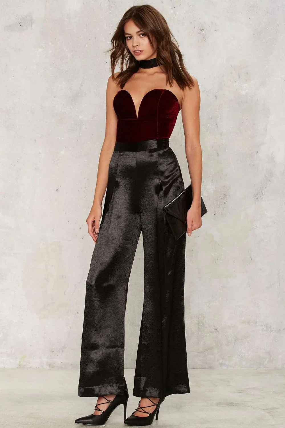 2018 новые бархатные сексуальные салфетки без рукавов женский брючный костюм с