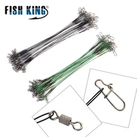 fish king 20pcslot fishing lure 16cm 20cm 25cm trace rope wire leader line swivel tackle spinner shark spinning 2 colors