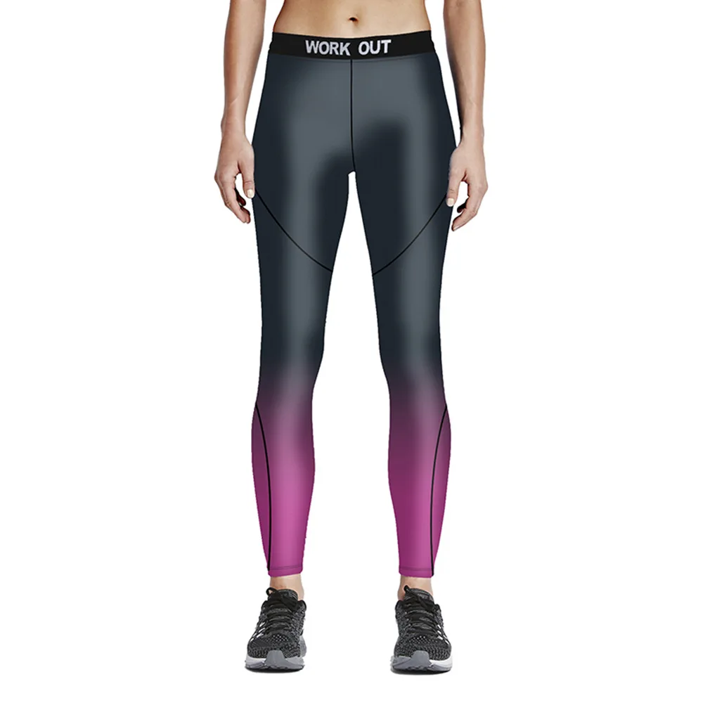 Женские спортивные Леггинсы с 3D принтом розовые красные градиентные леггинсы