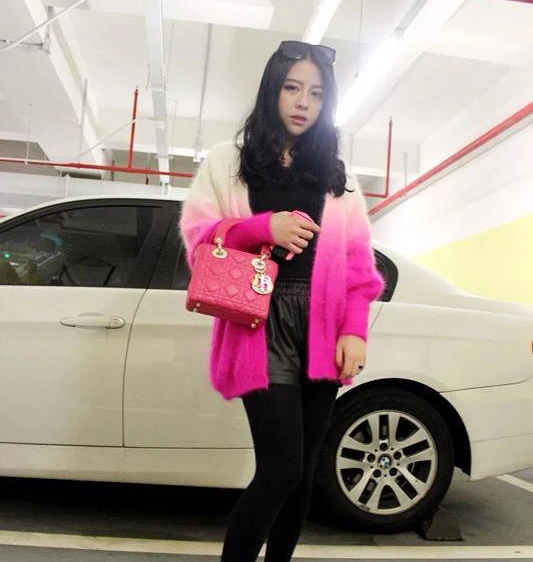 Новинка натуральный кашемировый свитер из норки женский длинный кардиган куртка