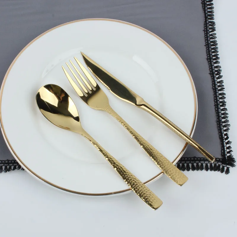 Высококачественная столовая посуда в комплекте с золотым ножом Fork Diy Комбинация