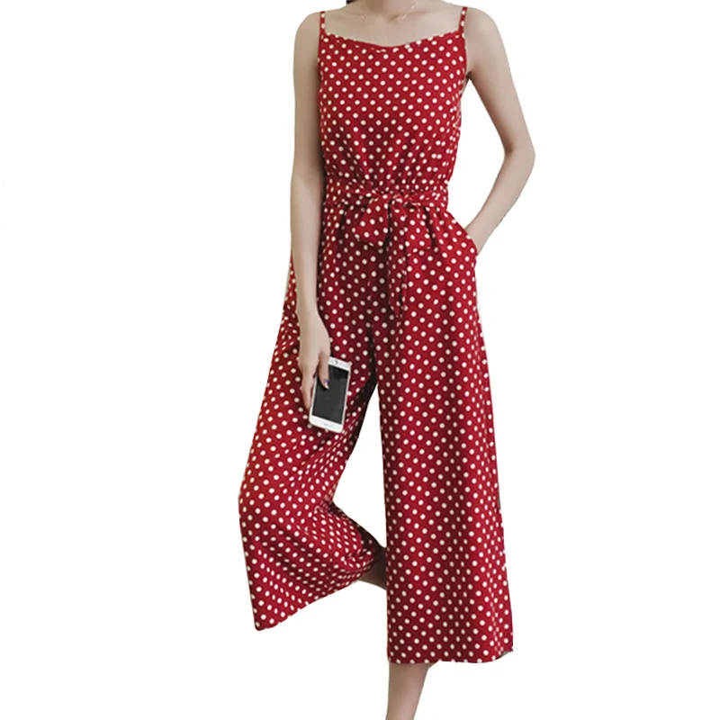 2019 летние женские комбинезоны Спецодежда повседневные Боди без рукавов широкие