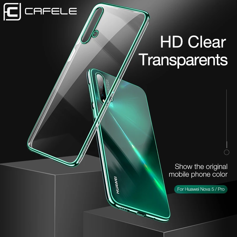 Cafele Модный чехол для телефона huawei Nova 5 5pro с покрытием Nova5 pro HD Прозрачный Мягкий ТПУ
