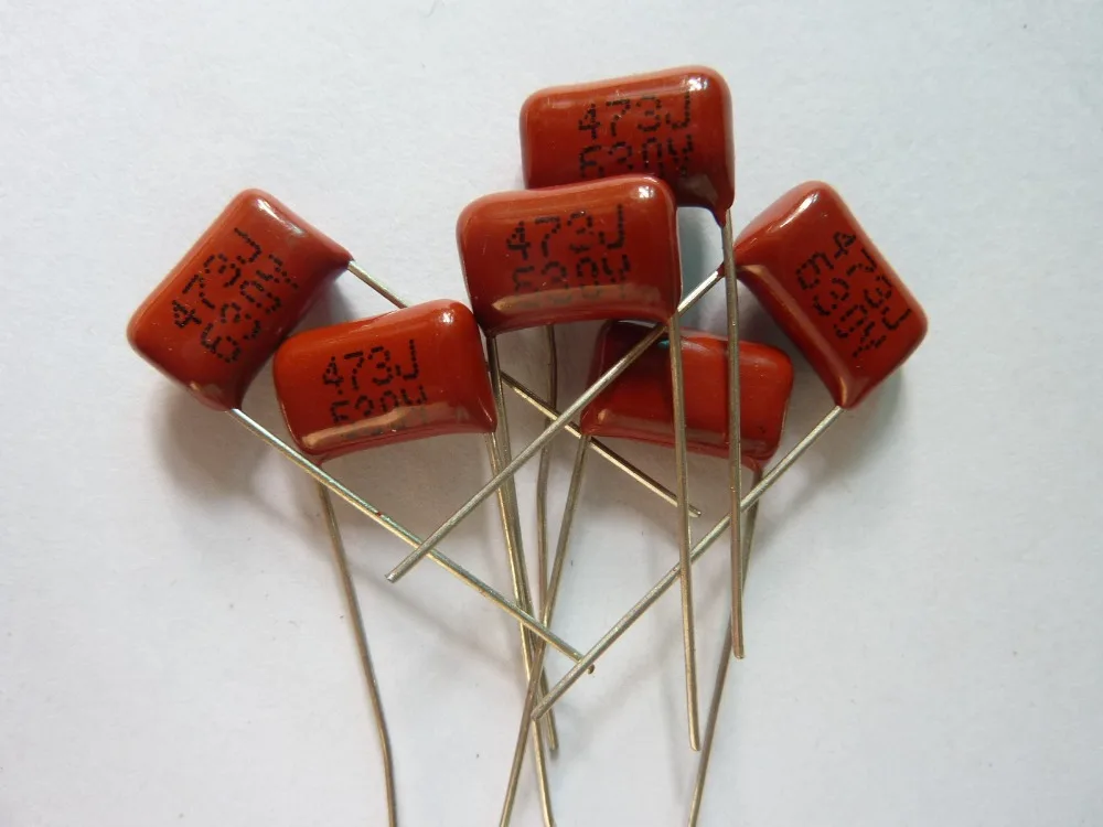100pcs CBB 473 630V 473J CL21 0.047uF 47nF P10 Metallized Polypropylene Film Capacitor | Электронные компоненты и